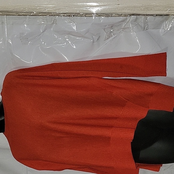 EILEEN FISHER Designer Boxy Long Sleeve Sweater Blouse Top Breathable TP Red - Picture 3 of 8